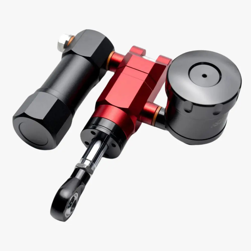 Punainen ja musta mekaaninen simagic p1000 hydraulic system inverted p-hysi tatuointikone metallisilla korostuksilla
