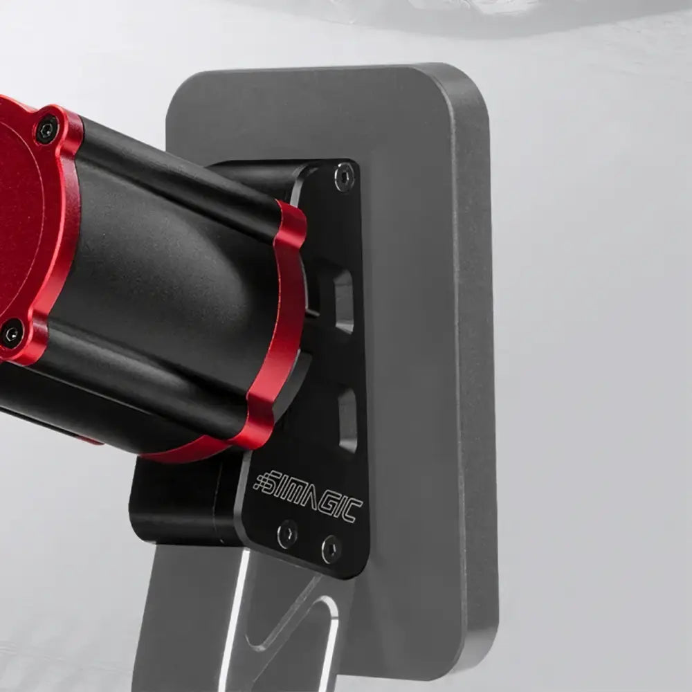 Simagic p2000 haptic bracket musta ja punainen alumiininen teline modernilla muotoilulla