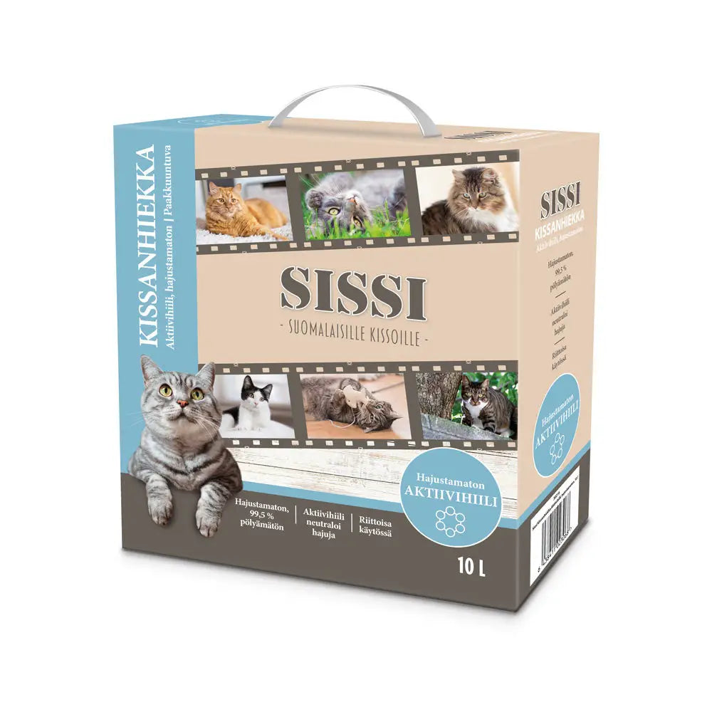 Sissi kissanhiekka aktiivihiili hajustamaton 10 l - retkeilyvarusteet verkkokaupasta 10,90 €