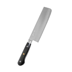 Black-handled suncraft pro nakiriveitsi 16.5 cm ruostumattomalla teräksellä ja ainutlaatuisella vasarakuviolla
