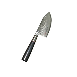 Suncraft Senzo Damascus classic mini kokkiveitsi 10 cm on tyylikäs vasarapintainen ruostumattomasta teräksestä valmistettu veitsi tummalla puukahvalla