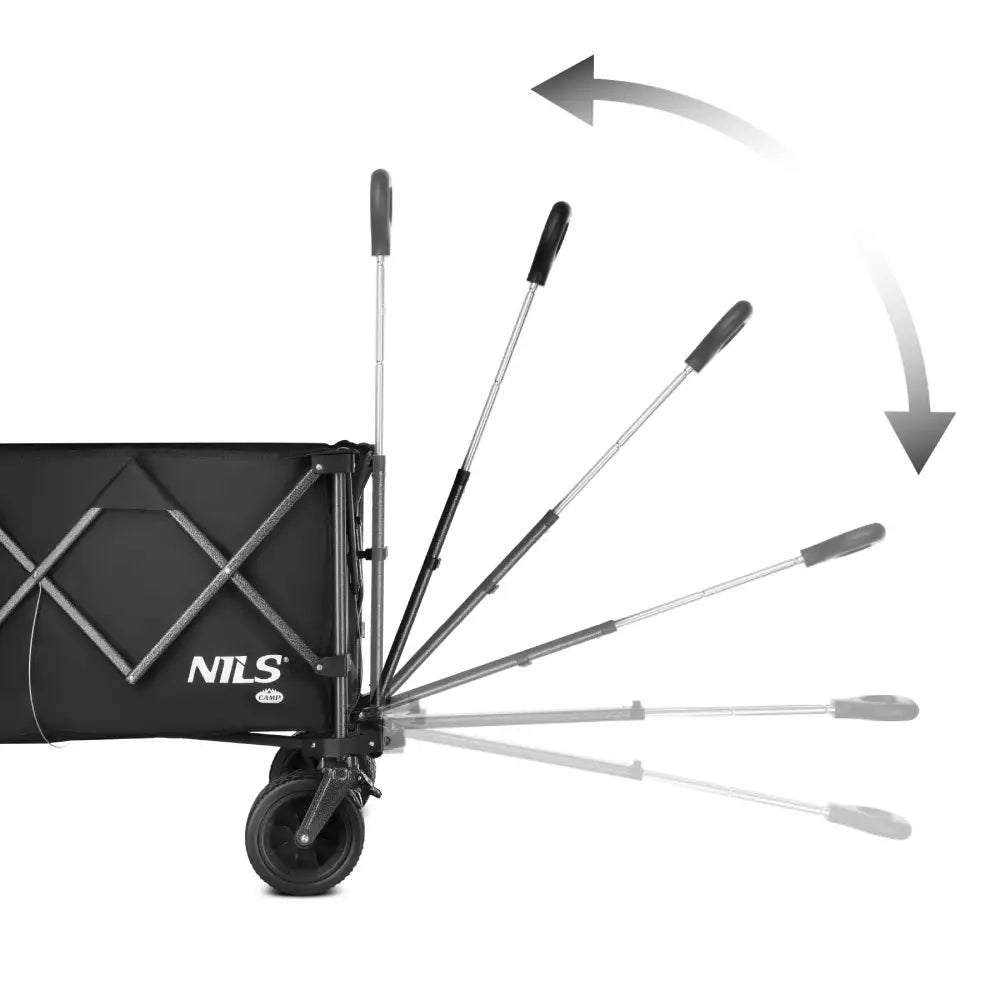 Taitettava kärry musta xxl 180l nc2604 nils camp - vetokärry kärry retkeilyvarusteet verkkokaupasta 139 €