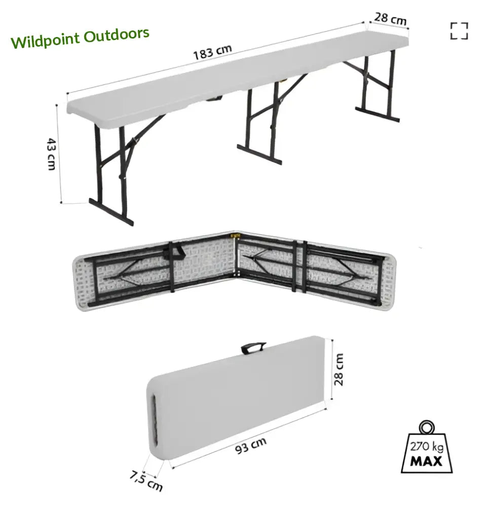 Taitettava puutarhapenkki 180cm nc3404 nils camp - accessories retkeily
