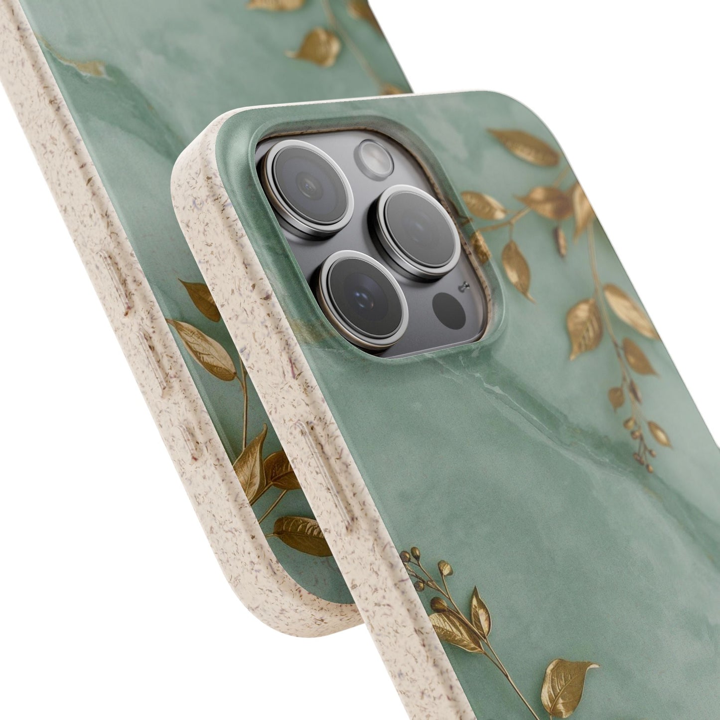 Förgylld mintgrön marmor - Eco Case