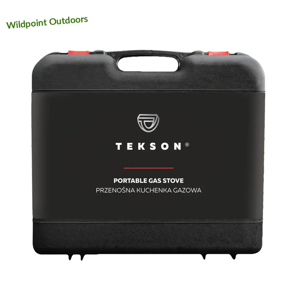 Tekson kannettava kaasuliesi muovikotelolla ja kaasupolttimella - retkeily 26 €