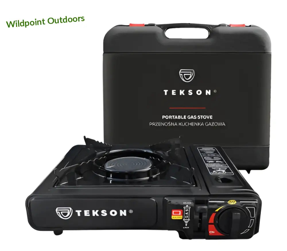 Tekson kannettava kaasuliesi muovikotelolla ja keraamisella polttimella - retkeily 28,90 €