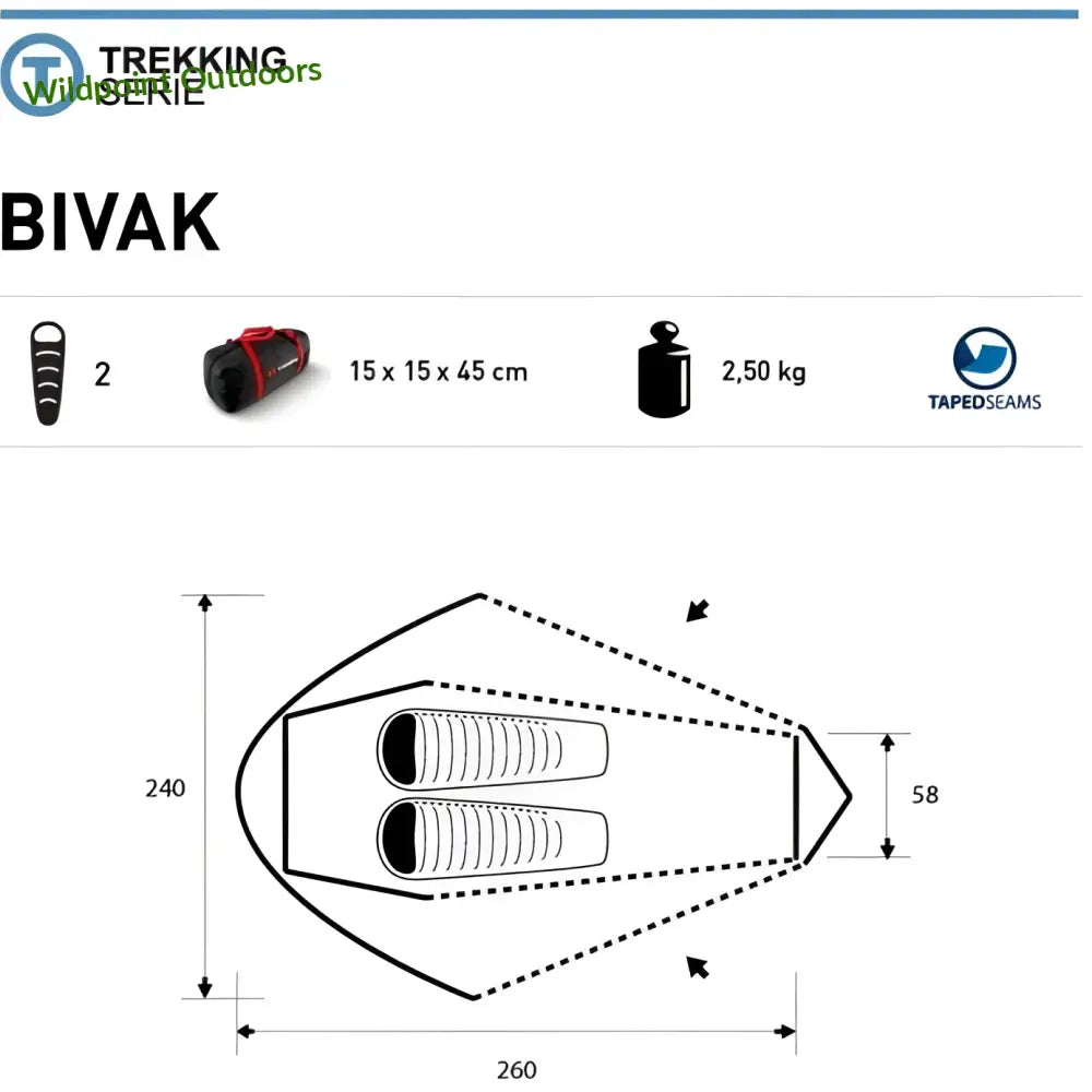 Trimm bivak sand teltta 2-hengelle - wildpoint outdoors retkeily 135 €