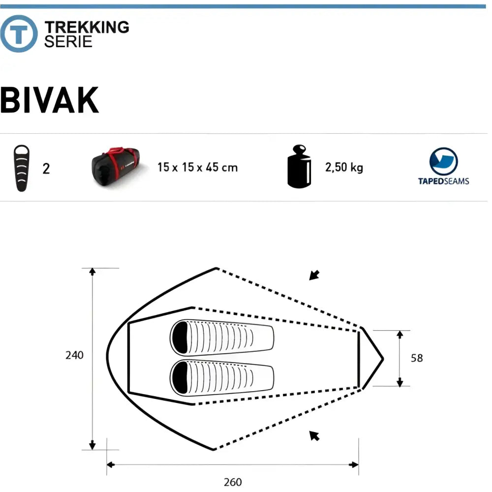 Trimm bivak sand teltta 2-hengelle - wildpoint outdoors retkeilyvarusteet verkkokaupasta 135 €