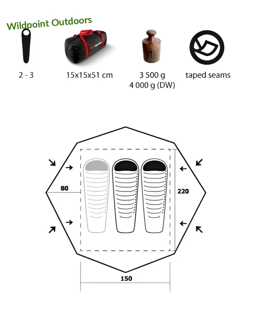 Trimm frontier-d teltta lime / harmaa - wildpoint retkeily 249 €