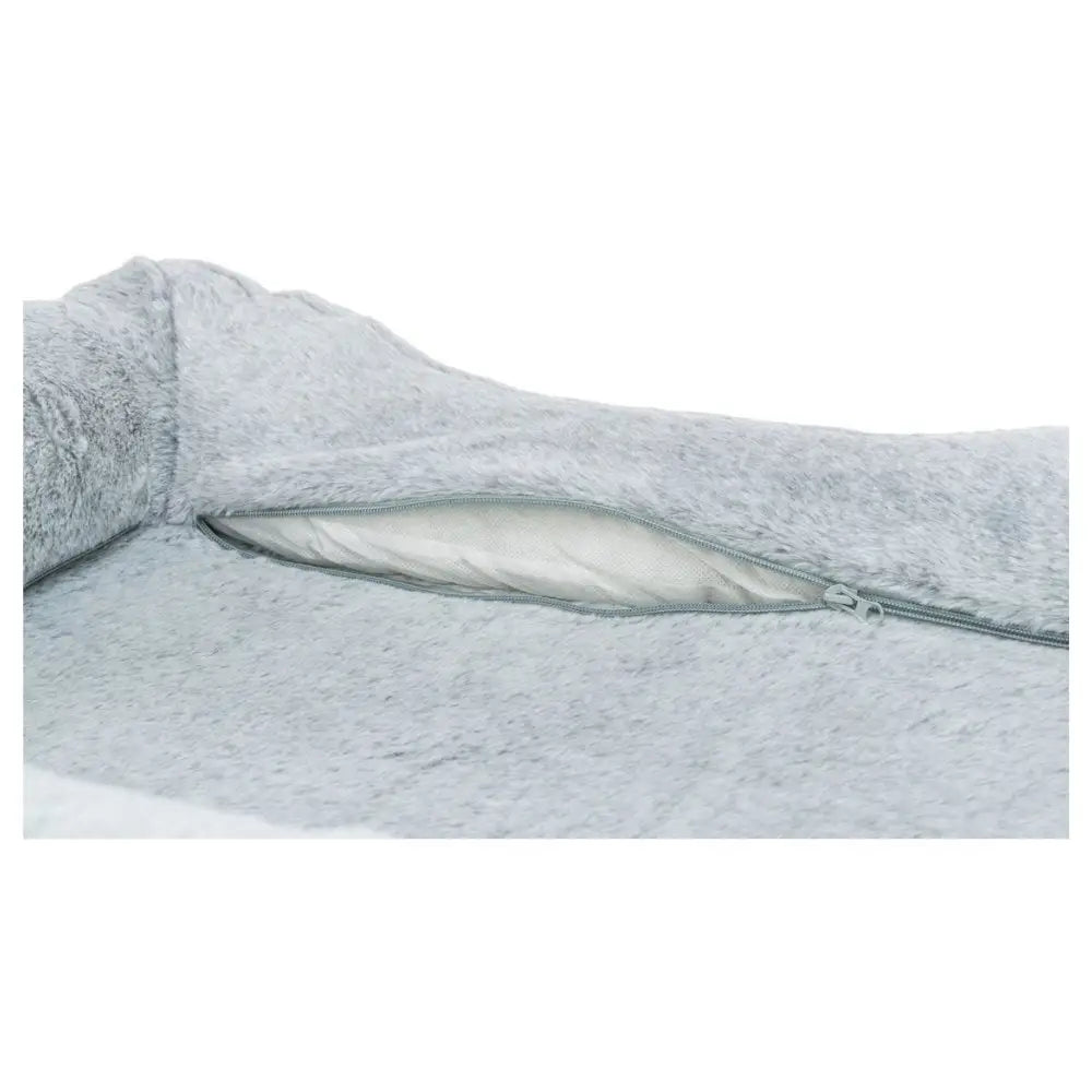 Trixie ortopedinen memory foam -peti lino harmaa harmaa pehmeä lemmikin peti vetoketjulla ja valkoisella vuorella