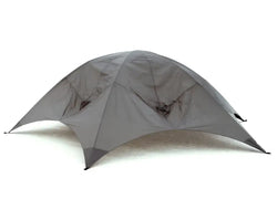 Gray lightweight dome-shaped väinö bunker xl sadesuoja tent with sleek minimalist design and reinforced seams