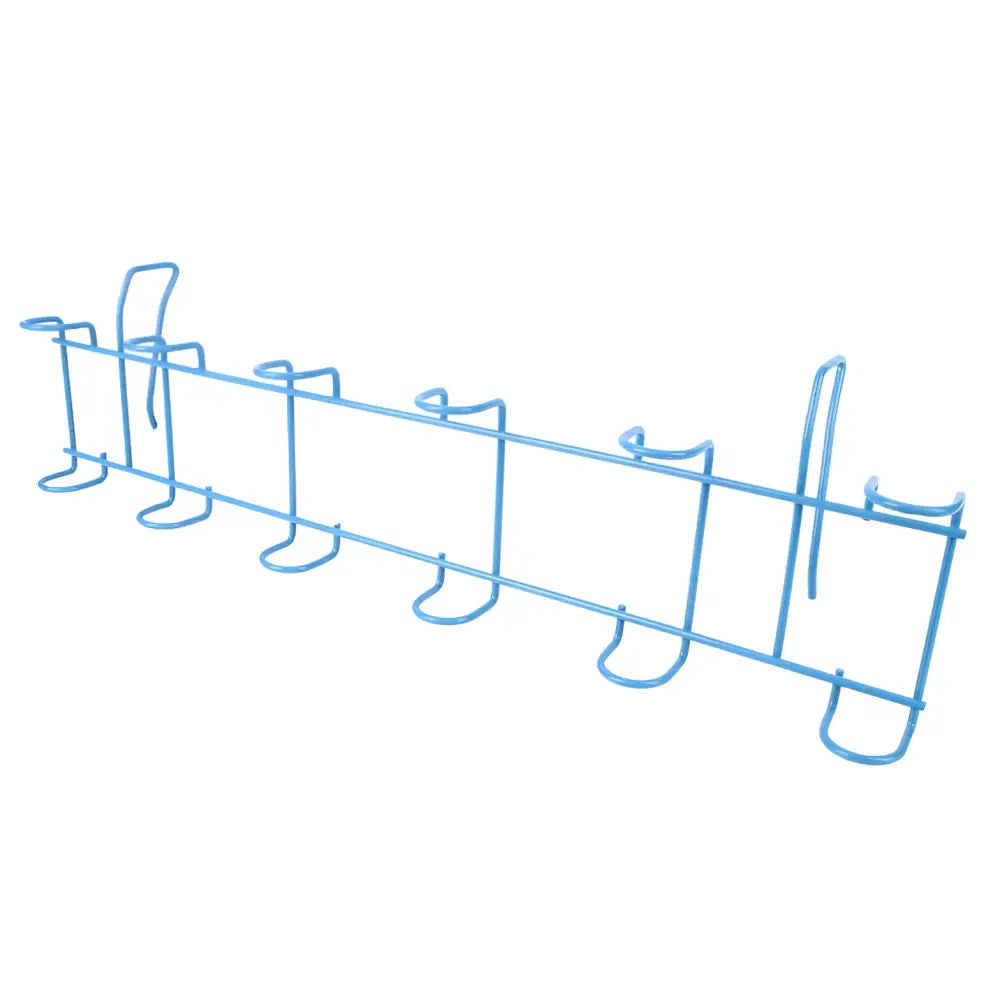 Light blue metal wire vapapidike ahkioon with six curved hooks for holding cups or mugs