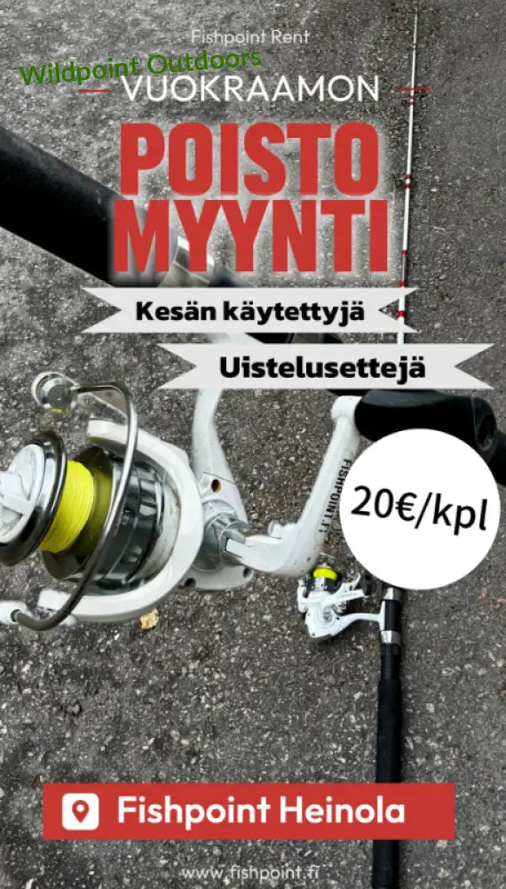 Vuokraamon poistomyynti | kesän käytetty uistelusetti - retkeily 20 €