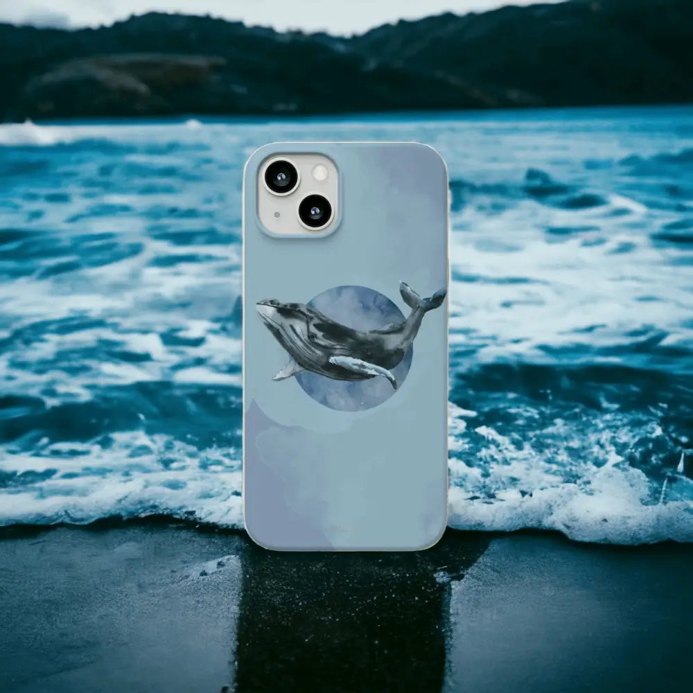 Watercolor whale - eco case - wildpoint outdoors retkeilyvarusteet verkkokaupasta