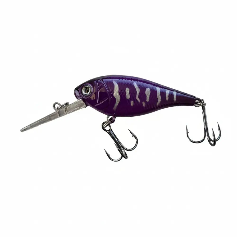 Wildpoint Lilac Trout Wobbler 5,5 cm 7 g kova runkoloinen viehe, violetti-hopearaidallinen metallipinnalla ja kolmella piikkimoukuilla