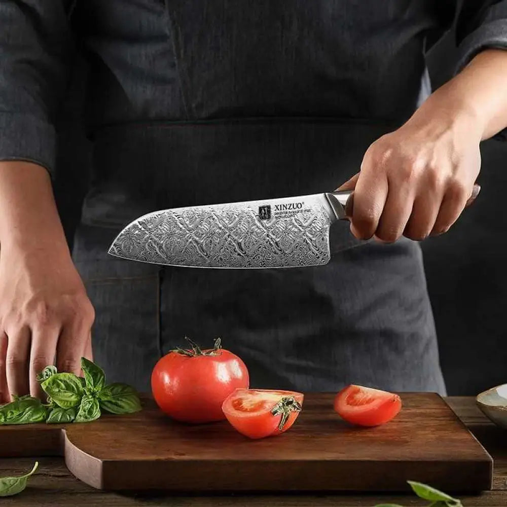 Xinzuo jiang damaskus santokuveitsi 18 cm - keittiövarusteet ja tarvikkeet - wildpoint retkeilyvarusteet verkkokaupasta