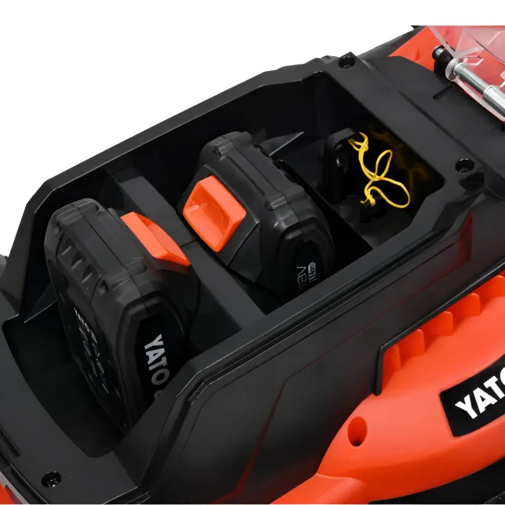 Yato akkuruohonleikkuri 2 x 18v 34 cm + 2×4.0 ah akku ja laturi - retkeilyvarusteet verkkokaupasta 179,95 €